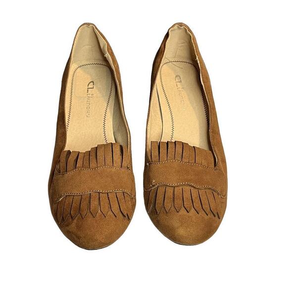 Chinese Laundry Anete Fringe Suede Block Heel Pumps sz 6.5 womens Oxford loafer - Picture 3 of 11